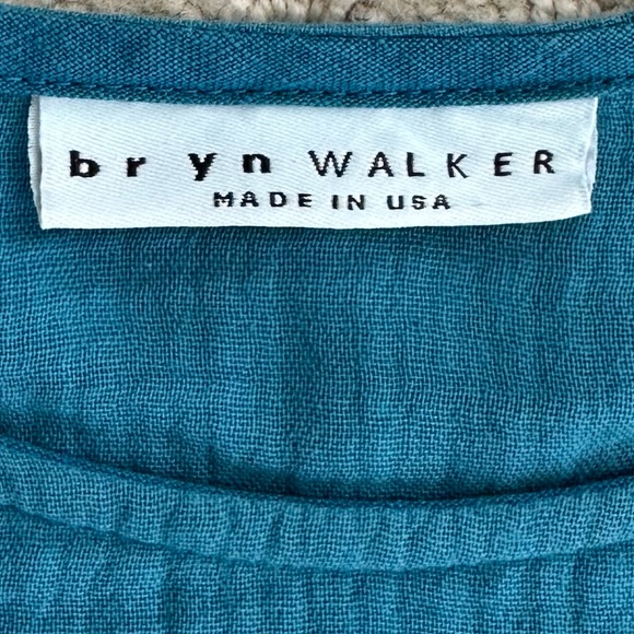 Bryn Walker Mara Cotton Gauze Tunic Dress Teal XS Lagenlook Summer Beach Casual - Picture 4 of 11